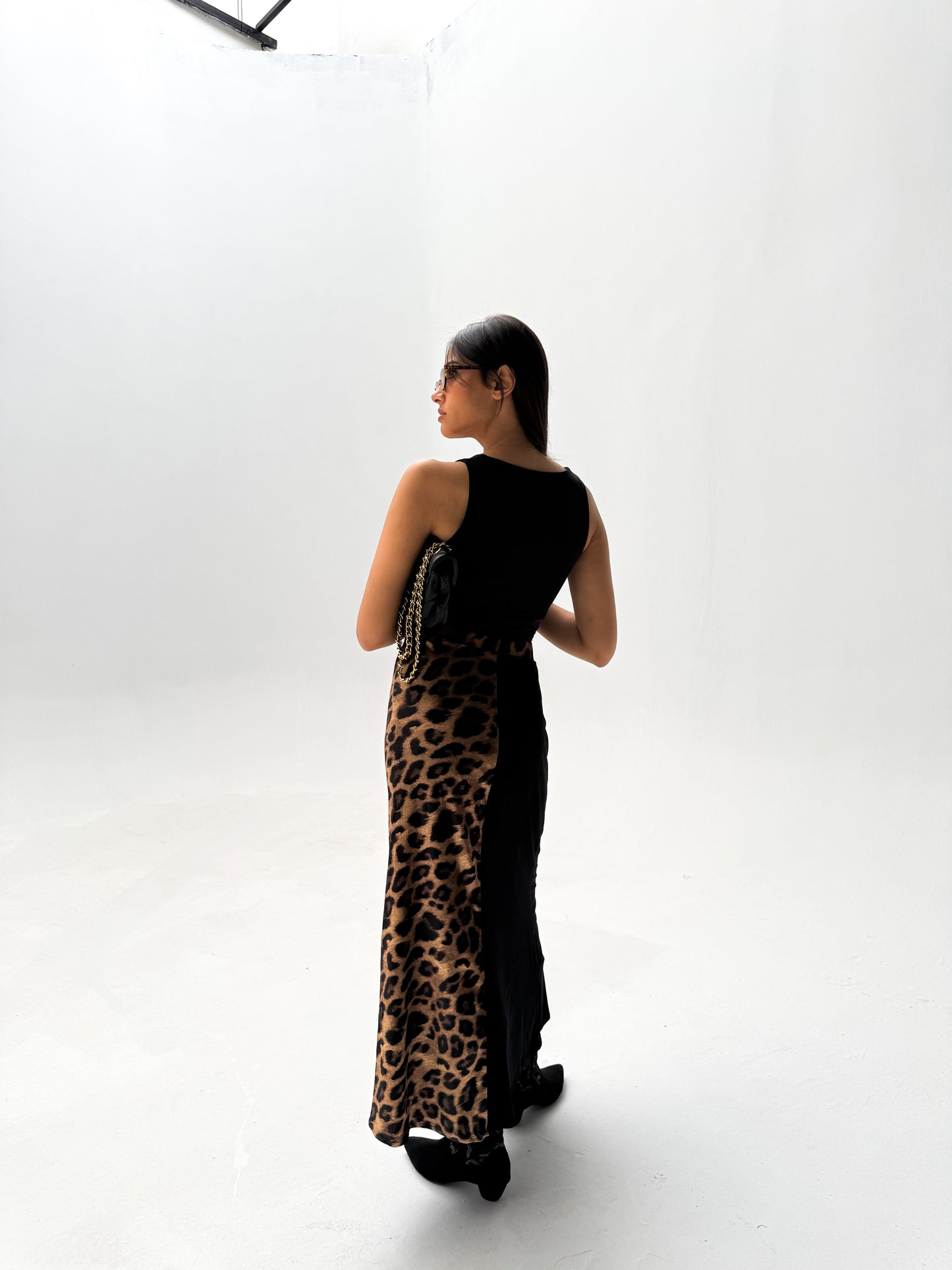 velvet leopard skirt