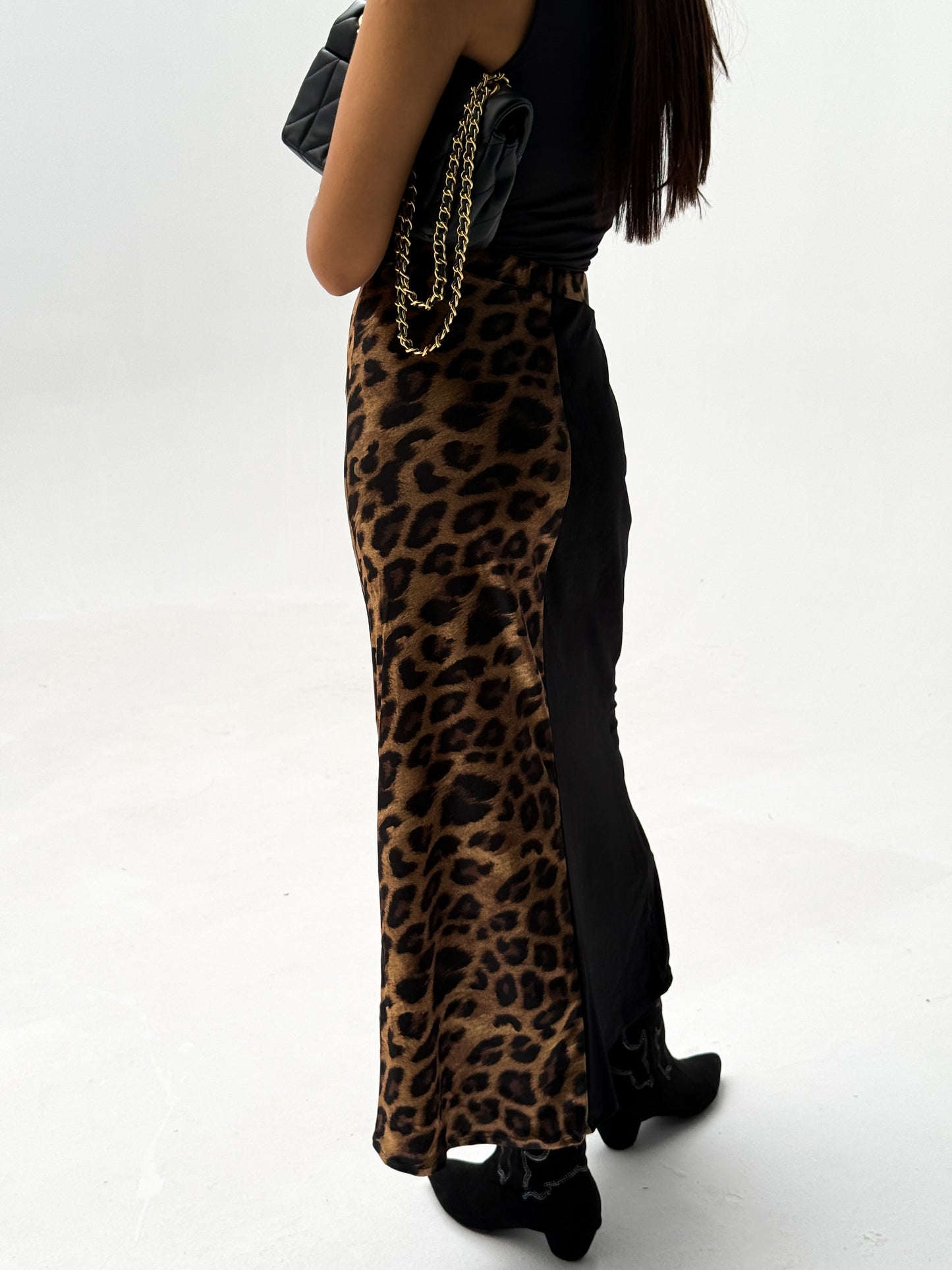 velvet leopard skirt